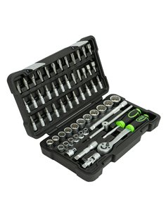 ESTUCHE DE HERRAMIENTAS DE 59 PIEZAS CON VASOS DE 12 CANTOS DE 3/8" CINCADO 2