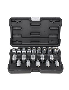 SET DE 19 VASOS Y PUNTAS TORX DE 1/2"