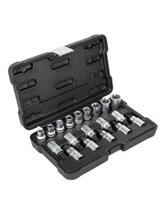SET DE 19 VASOS Y PUNTAS TORX DE 1/2" 2