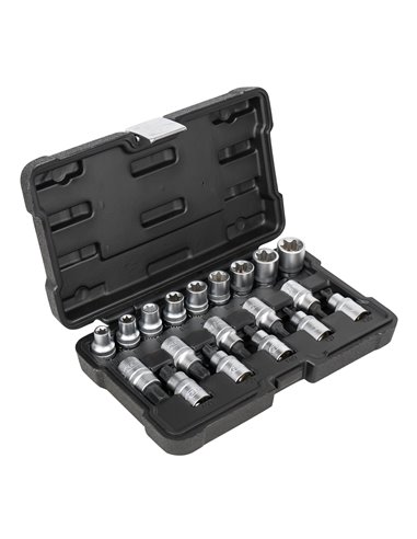 SET DE 19 VASOS Y PUNTAS TORX DE 1/2"