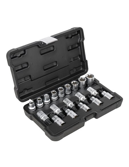 SET DE 19 VASOS Y PUNTAS TORX DE 1/2"