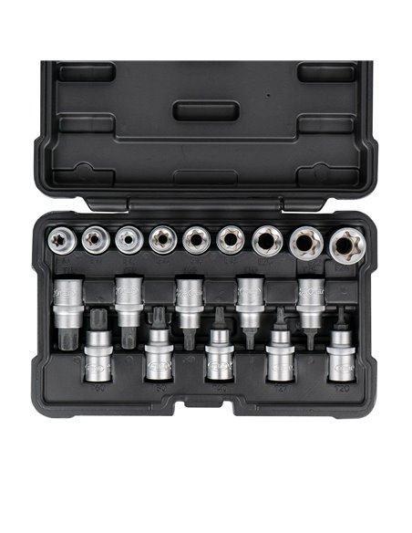 SET DE 19 VASOS Y PUNTAS TORX DE 1/2"