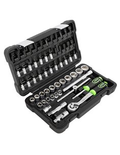 ESTUCHE DE HERRAMIENTAS DE 59 PIEZAS CON VASOS HEXAGONALES 3/8" CINCADO 2