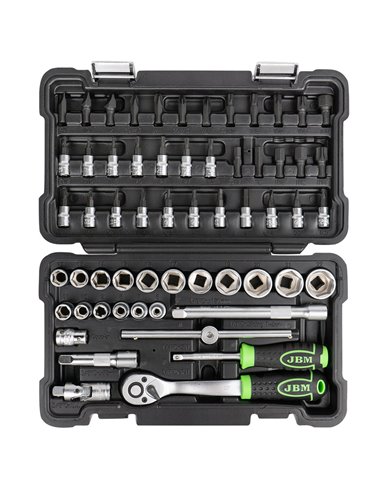 ESTUCHE DE HERRAMIENTAS DE 59 PIEZAS CON VASOS HEXAGONALES 3/8" CINCADO