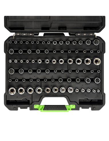 MALETÍN DE VASOS Y PUNTAS TORX / TORX PLUS DE 77 PIEZAS