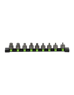 JUEGO DE 9 PUNTAS CORTAS ALLEN CON VASO DE 3/8"  2
