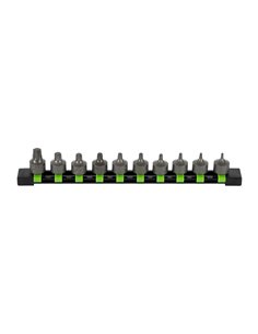 JUEGO DE 10 PUNTAS CORTAS TORX CON VASO DE 3/8"  2