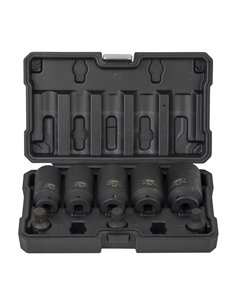 SET DE 5 VASOS HEXAGONALES Y 3 PUNTAS DE IMPACTO XZN DE 1/2"