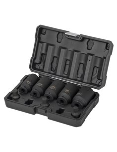 SET DE 5 VASOS HEXAGONALES Y 3 PUNTAS DE IMPACTO XZN DE 1/2" 2