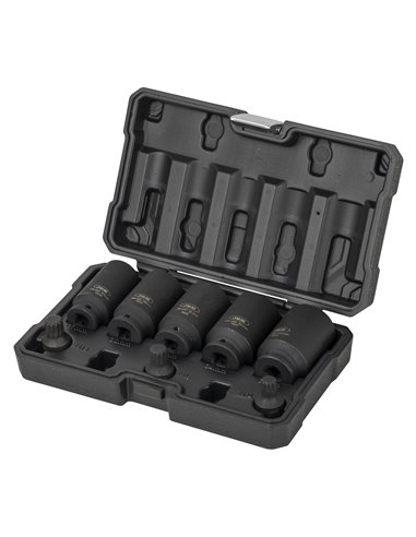 SET DE 5 VASOS HEXAGONALES Y 3 PUNTAS DE IMPACTO XZN DE 1/2"