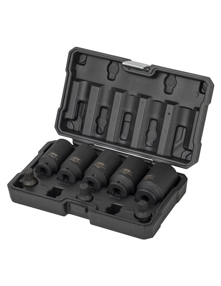 SET DE 5 VASOS HEXAGONALES Y 3 PUNTAS DE IMPACTO XZN DE 1/2"