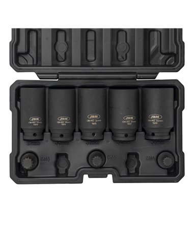 SET DE 5 VASOS HEXAGONALES Y 3 PUNTAS DE IMPACTO XZN DE 1/2"