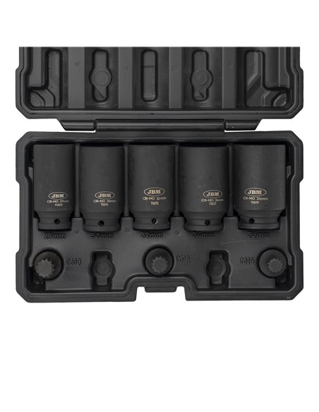 SET DE 5 VASOS HEXAGONALES Y 3 PUNTAS DE IMPACTO XZN DE 1/2"