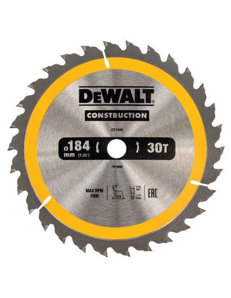 DEWALT DISCO SIERRA 184x16x30D. DT1940-QZ