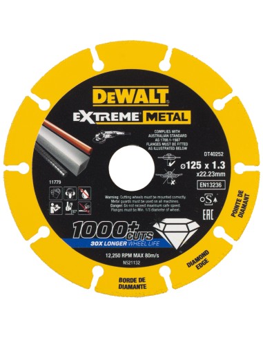 DEWALT DISCO CORTE EXTREME METAL 125x1,3mm. DT40252-QZ