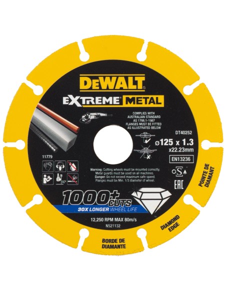 DEWALT DISCO CORTE EXTREME METAL 125x1,3mm. DT40252-QZ