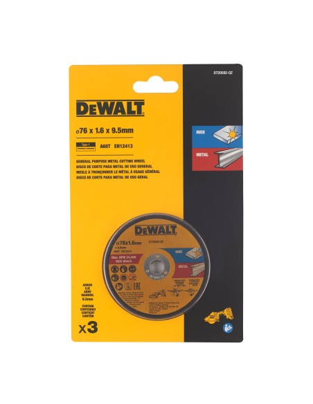 DEWALT DISCO METAL Ø76x1,6x10mm. DT20592-QZ