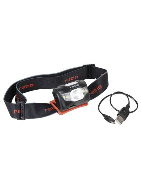 LINTERNA FRONTAL 3 LED 160LM RECARGABLE