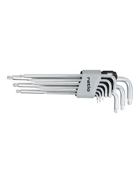 RATIO LLAVES TORX SEG+PUNTA-BOLA JGO.9