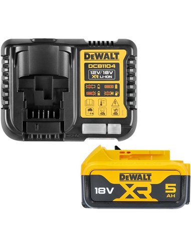 DEWALT KIT 1 BATERIA XR 18V. 5Ah y CARGADOR XR 12-18V.