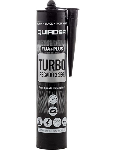 QUIADSA POLIMERO FIJA+PLUS TURBO NEGRO 290ml.
