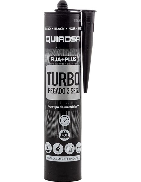QUIADSA POLIMERO FIJA+PLUS TURBO NEGRO 290ml.