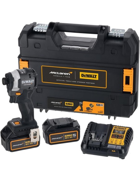 DEWALT McLAREN ATORNILLADOR IMPACTO BATERIA XR 18V. 1/4" DCF86MP2T-QW
