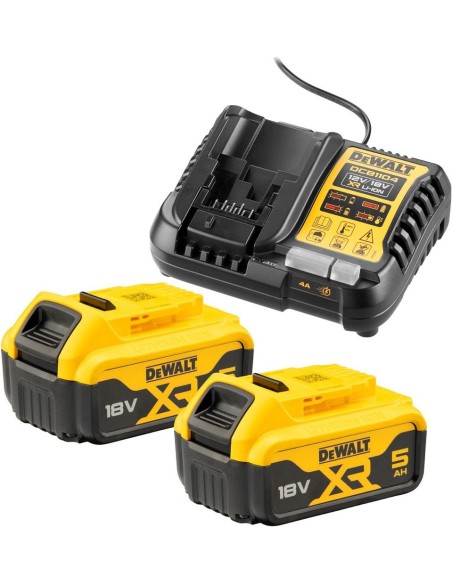 DEWALT KIT 2 BATERIAS XR 18V. 5Ah y CARGADOR XR 12-18V.