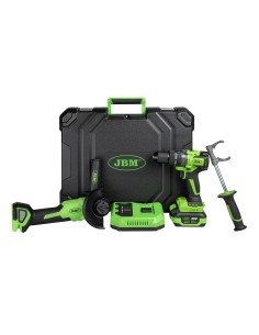 JBM KIT AMOLADORA + TALADRO PERCUTOR 20V. 60053C