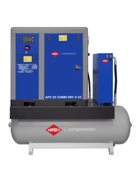 AIRPRESS COMPRESOR TORNILLO APS 20 COMBI DRY X G2 10BAR 20CV. 500 LTS.