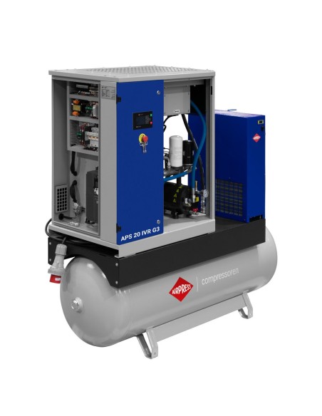 AIRPRESS Compresor de Tornillo APS 20 IVR Combi Dry X G3 10 bar 20 CV / 15 kW 500 Lts.