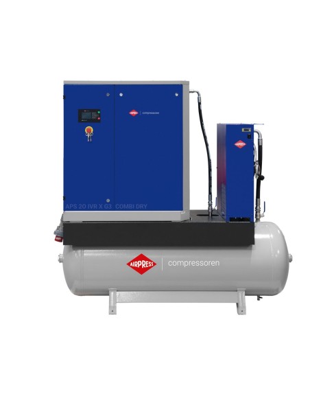 AIRPRESS Compresor de Tornillo APS 20 IVR Combi Dry X G3 10 bar 20 CV / 15 kW 500 Lts.