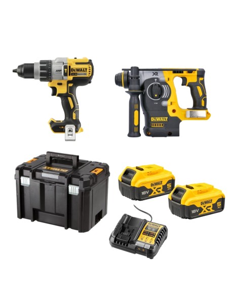 DEWALT KIT 18V 5Ah MARTILLO + TALADRO PERCUTOR XRP DCK229P2T (DCD996+DCH273)