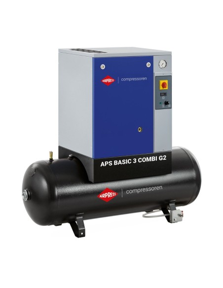 AIRPRESS Compresor de Tornillo APS 3 Combi G2 Basic 10 bar 3 CV / 2.2 kW 294 l/min. 200 Lts.