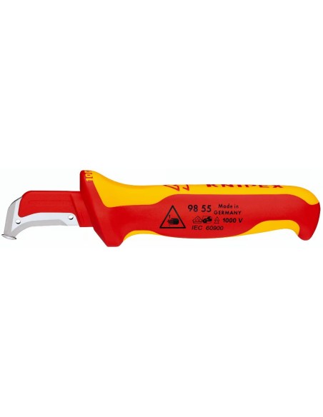 KNIPEX CUCHILLO PELACABLES CON GUIA AISLADOS 1000V. VDE 180mm. 98 55