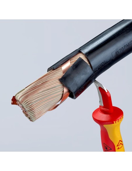 KNIPEX CUCHILLO PELACABLES CON GUIA AISLADOS 1000V. VDE 180mm. 98 55