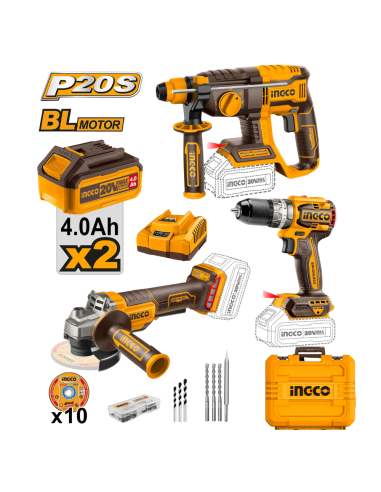 KIT INGCO 3 MAQUINAS BURSHLESS 20V Taladro +...