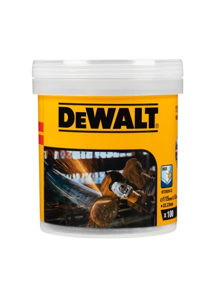 DEWALT DISCO CORTE INOX. 115x1x22,23mm. CUBO 100 PZ.