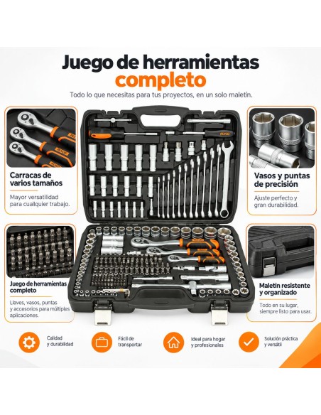 ALYCO JUEGO DE VASOS DE 1/4", 3/8" y 1/2" DE 219 PZA.