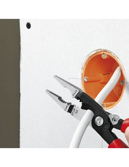 KNIPEX ALICATE PARA INSTALACION ELECTRICA BOCA PLANA 200M. 13 92 200