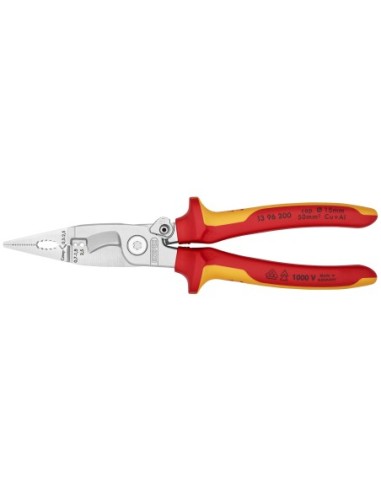 KNIPEX ALICATE PARA INSTALACION ELECTRICA BOCA PLANA 1000V. VDE 200M. 13 96 200