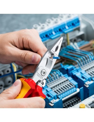 KNIPEX ALICATE PARA INSTALACION ELECTRICA BOCA PLANA 1000V. VDE 200M. 13 96 200