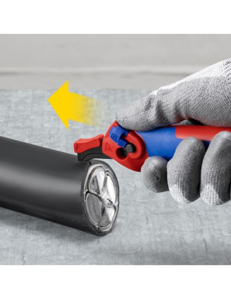 KNIPEX CUCHILLO PELACABLES CON CARRACA 146MM. 1650145SB
