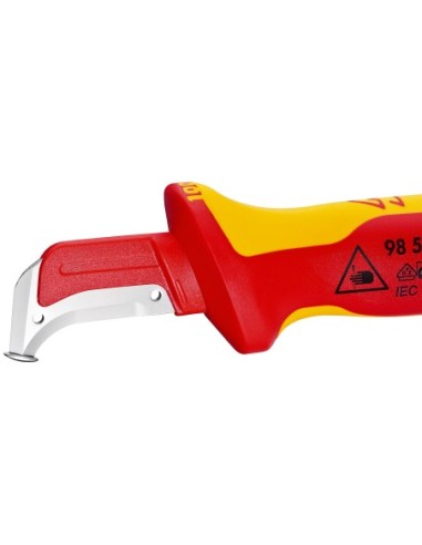 KNIPEX CUCHILLO PELACABLES CON GUIA AISLADOS 1000V. VDE 180mm. 98 55