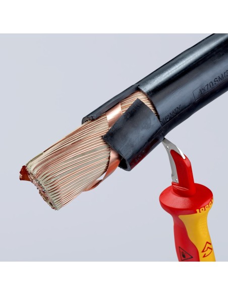 KNIPEX CUCHILLO PELACABLES CON GUIA AISLADOS 1000V. VDE 180mm. 98 55