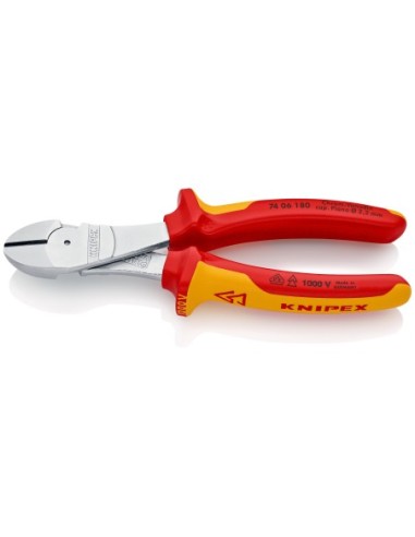KNIPEX ALICATE CORTE DIAGONAL FUERZA 1000V. VDE 180MM. 74 06 180