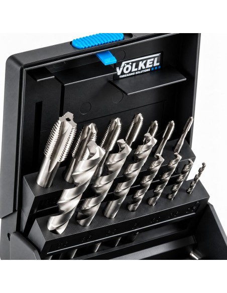 VOLKEL P.K.35 ESTUCHE DE MACHOS MAQUINA Forma B DIN 371/376 (14 PZ)