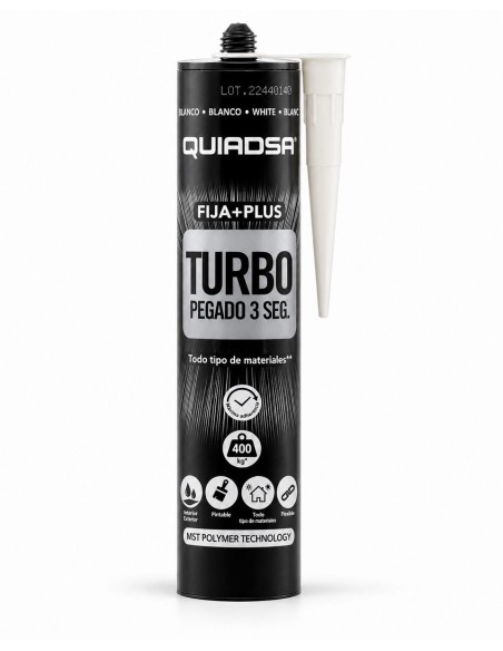 QUIADSA POLIMERO FIJA+PLUS TURBO 290ml. BLANCO