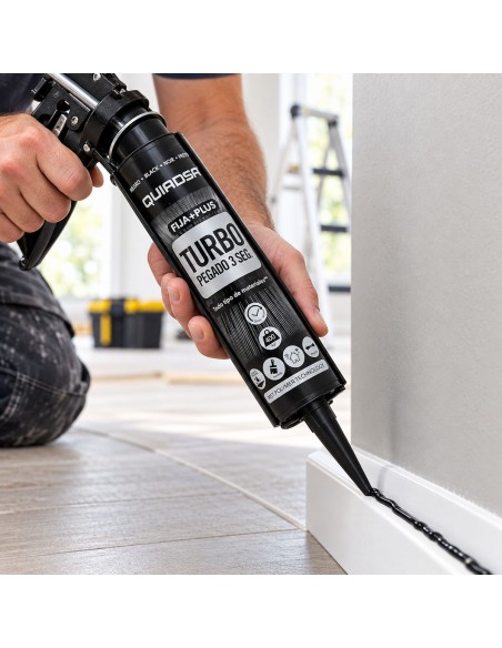 QUIADSA POLIMERO FIJA+PLUS TURBO 290ml. NEGRO