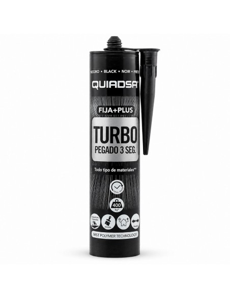QUIADSA POLIMERO FIJA+PLUS TURBO 290ml. NEGRO